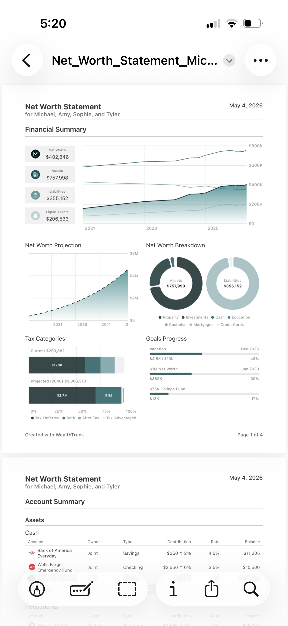 PDF Net Worth Statement